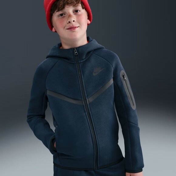 Nike Sportswear Big Kids Tech Fleece Full Zip Hoodie Size Medium 10-12 Yrs Blue - Picture 2 of 14